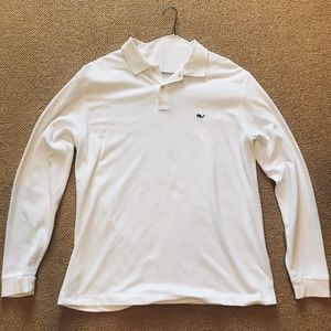Vineyard Vines white long sleeve polo